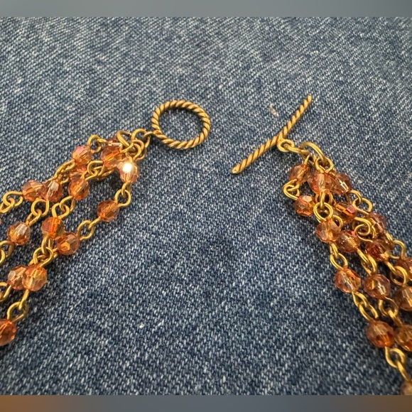 Vintage VSA Magdalena burnt orange stones & gold setting - Picture 3 of 14